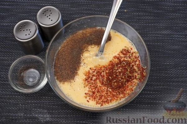 Омлет с куриной печенью, болгарским перцем и сыром (в духовке)
