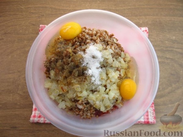 Запеканка из куриной печени с гречкой