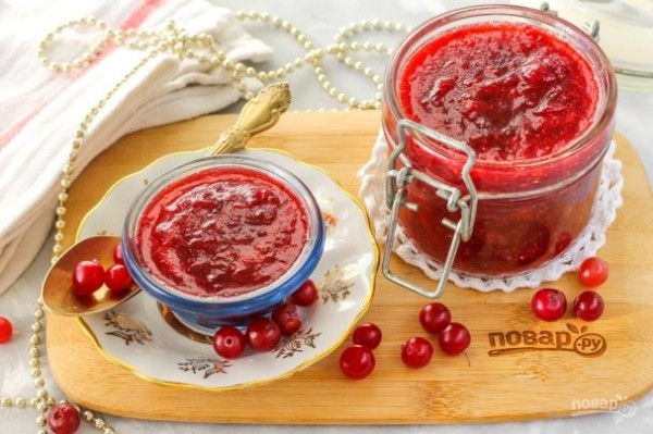 Клюква протертая с сахаром Клюква протертая с сахаром