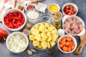 Штрули с курицей и картошкой