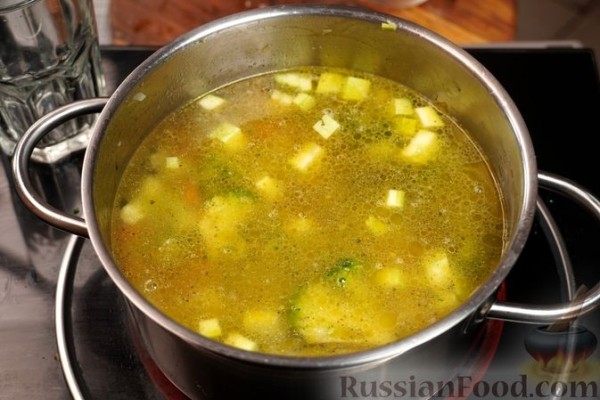 Сырный суп с овощами