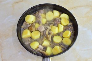 Индейка с шампиньонами и картошкой