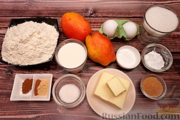 Кекс с грушами и пряностями