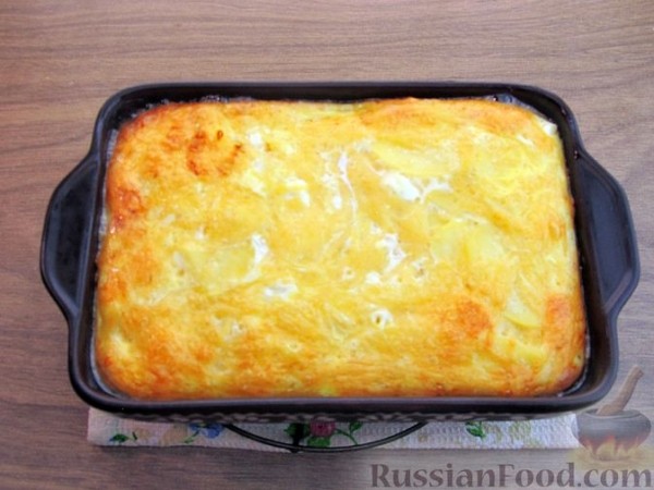 Картофельная запеканка с твёрдым сыром и фетой
