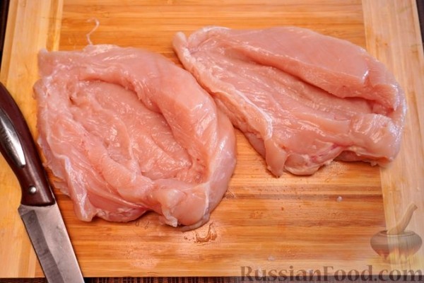 Кармашки из куриного филе с овощами и сыром (в духовке)