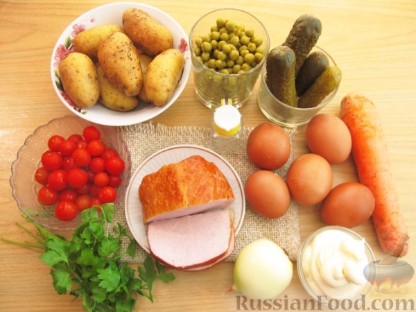 Салат-торт "Оливье"