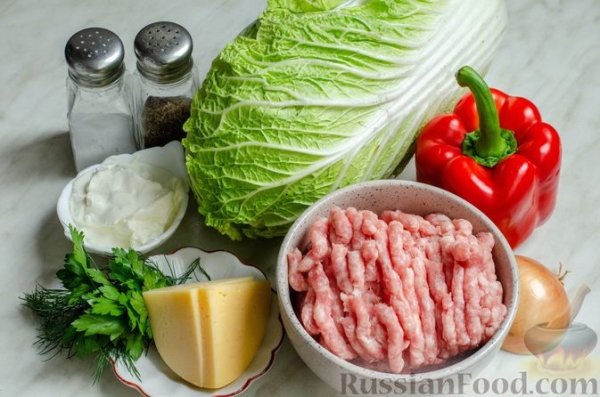 Рулетики из пекинской капусты с фаршем и болгарским перцем (в духовке)