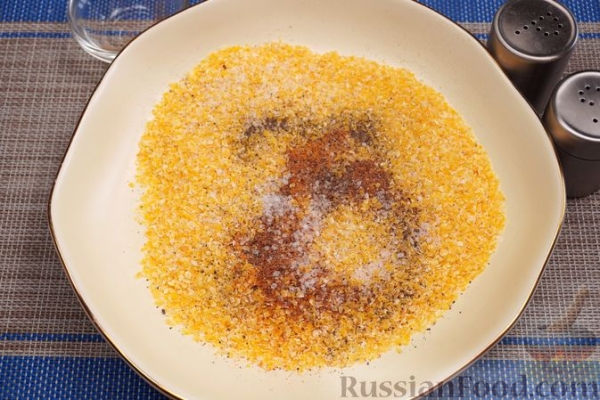 Куриное филе в панировке из сыра и кукурузных хлопьев (в духовке)