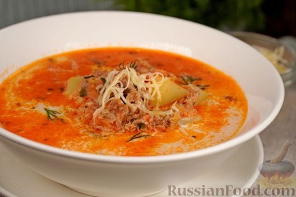 Сливочный суп с фаршем