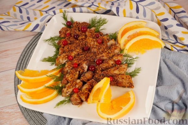Скумбрия "Ёлочка", запечённая в апельсиновом маринаде