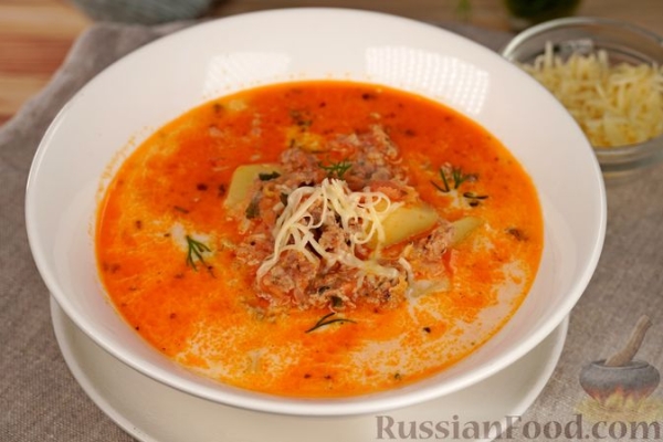 Сливочный суп с фаршем