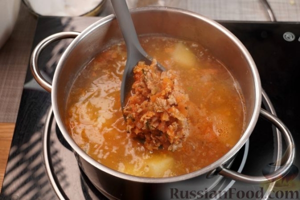 Сливочный суп с фаршем