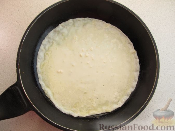 Лазанья из блинов, с мясом и сыром