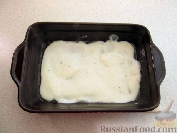 Лазанья из блинов, с мясом и сыром