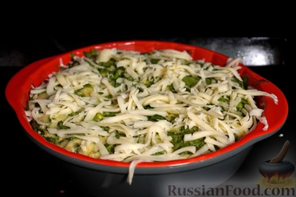 Запеканка со шпинатом и сыром