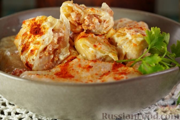Фаршированная квашеная капуста (голубцы)
