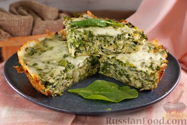 Запеканка со шпинатом и сыром