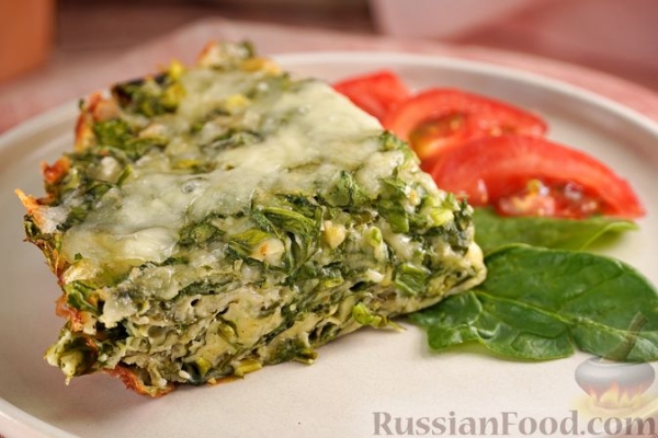 Запеканка со шпинатом и сыром