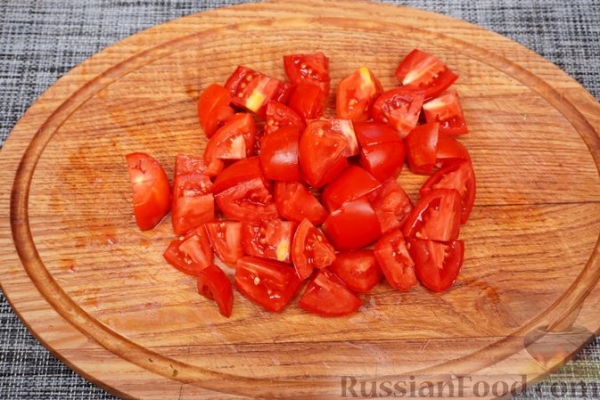 Спагетти с баклажанами и беконом