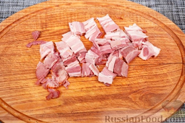 Спагетти с баклажанами и беконом