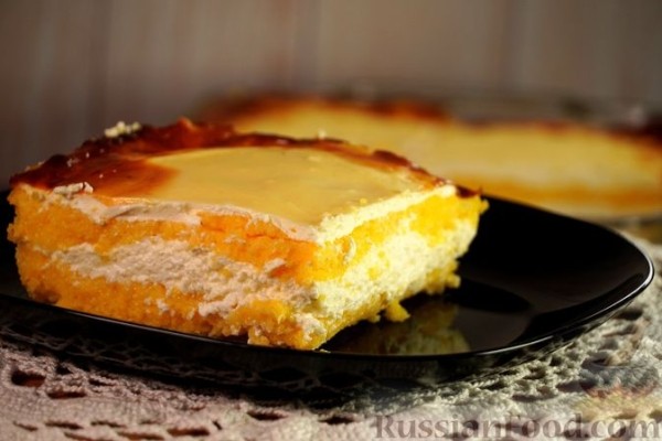 Кукурузная каша, запечённая с творогом
