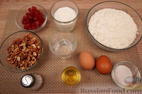 Блинчики с вишней и орехами
