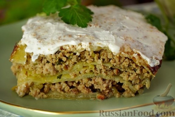 Мусака из капусты с фаршем
