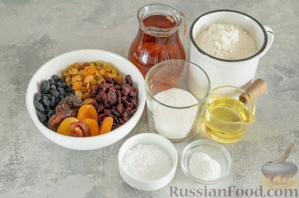Постный пирог "Чайный" с сухофруктами