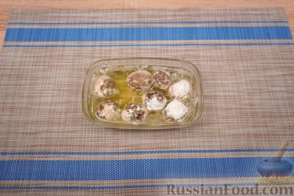 Фаршированные оливки с тунцом, жаренные во фритюре