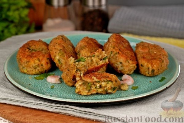 Рисовые котлеты с креветками