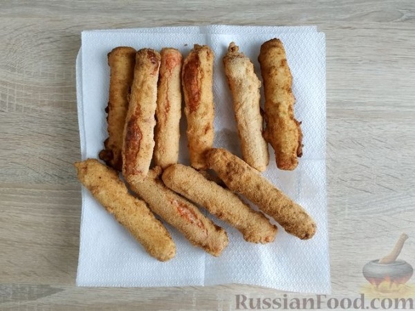 Крабовые палочки в кляре и манной панировке, жаренные во фритюре