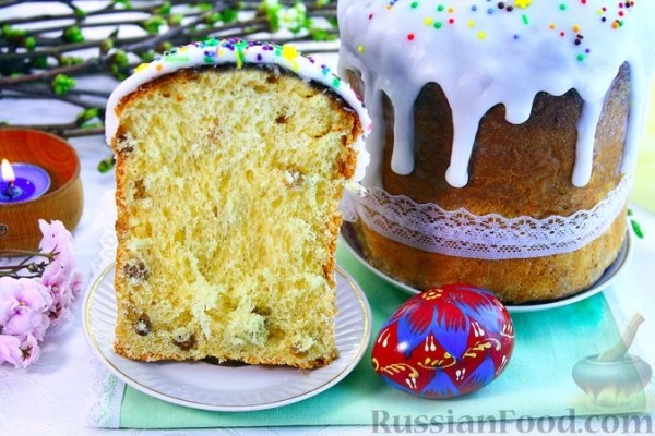 Кружевные куличи на молоке, с изюмом
