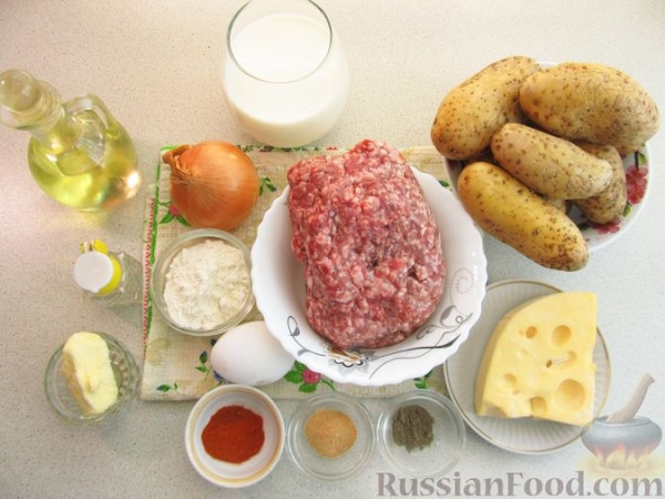 Картофельная запеканка с фаршем и сыром