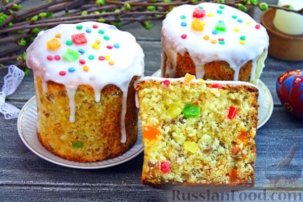 Творожные куличи с изюмом и цукатами