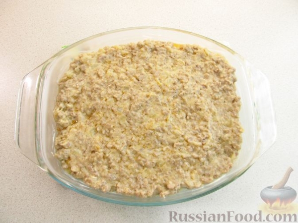 Картофельная запеканка с фаршем и сыром
