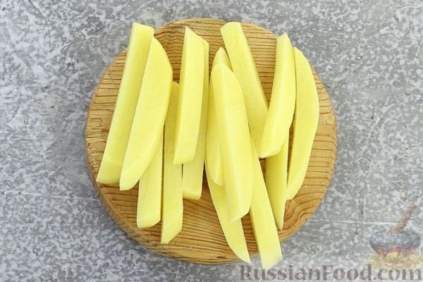 Картошка "фри" с яичным белком, запечённая в духовке