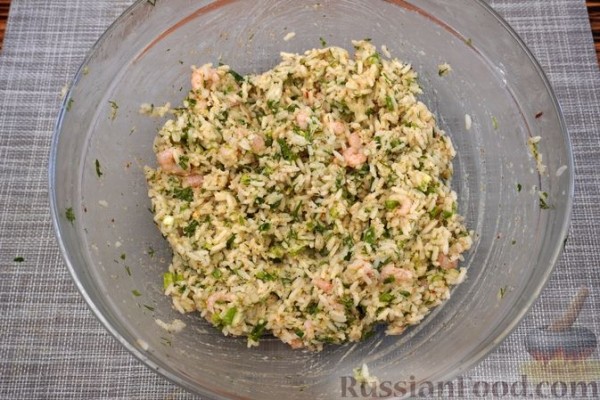 Рисовые котлеты с креветками