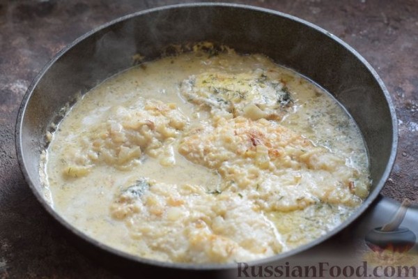 Куриные отбивные в сливочно-сырном соусе