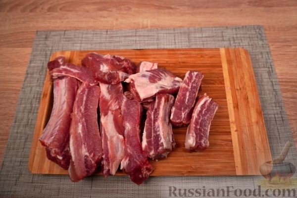 Свиные ребра, запечённые в пиве