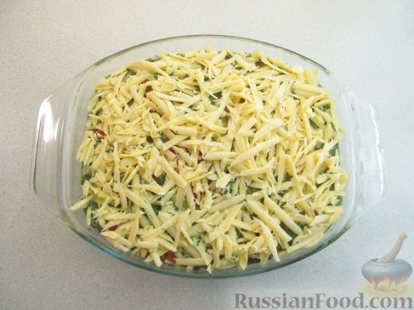 Запеканка из макарон с курицей