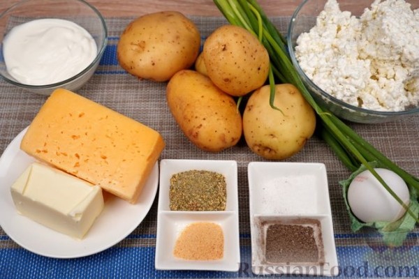 Картофельный гратен с творогом и сыром