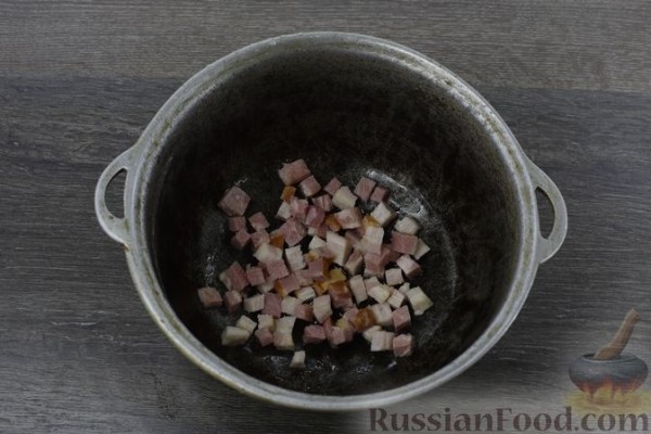 Суп с чечевицей, капустой и беконом