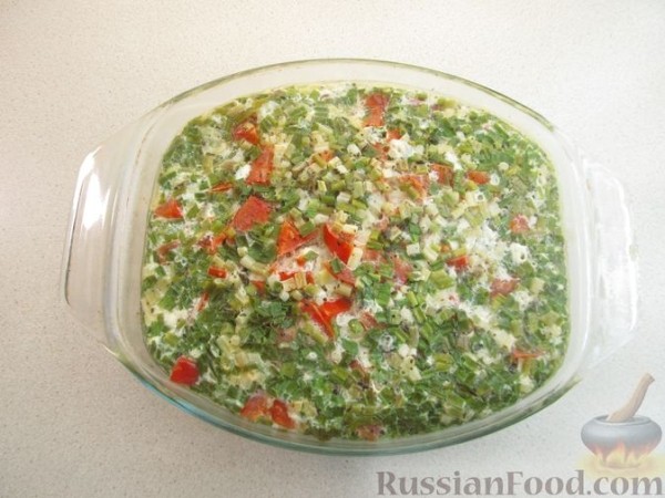 Запеканка из макарон с курицей