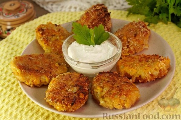 Котлеты из кукурузы с капустой
