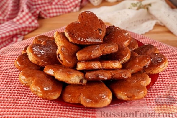 Пряники на повидле, с сахарной глазурью