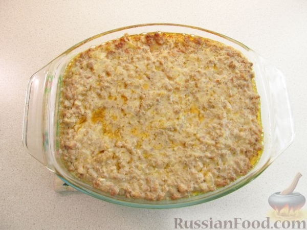 Картофельная запеканка с фаршем и сыром