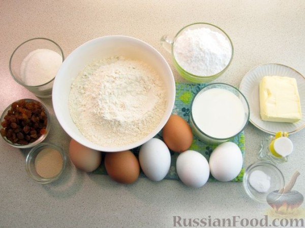 Кружевные куличи на молоке, с изюмом