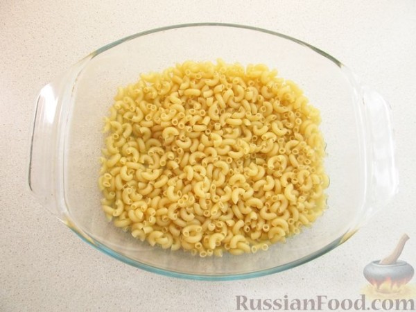 Запеканка из макарон с курицей