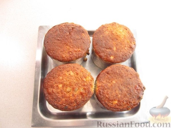 Творожные куличи с изюмом и цукатами