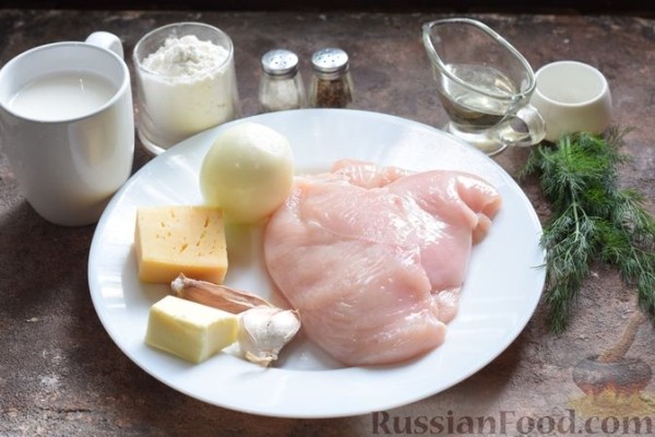 Куриные отбивные в сливочно-сырном соусе